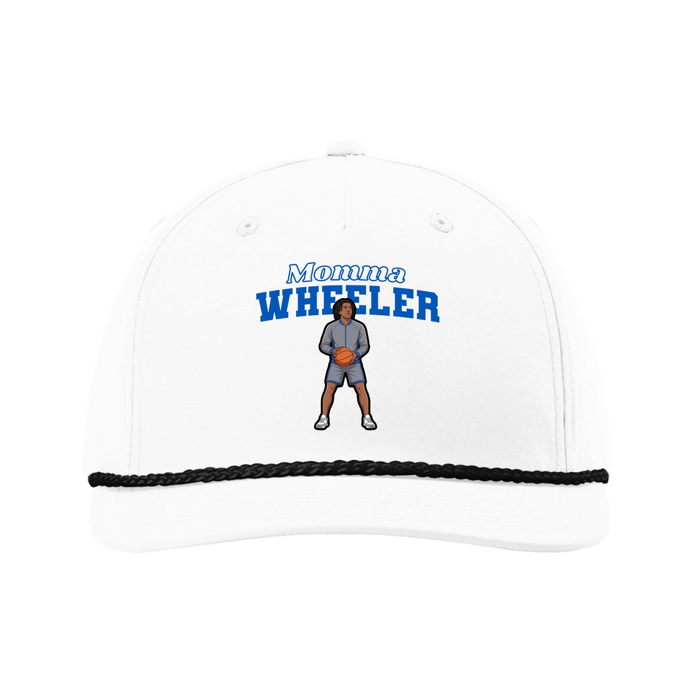Five-Panel Classic Rope Cap — Mothers Day Block in White