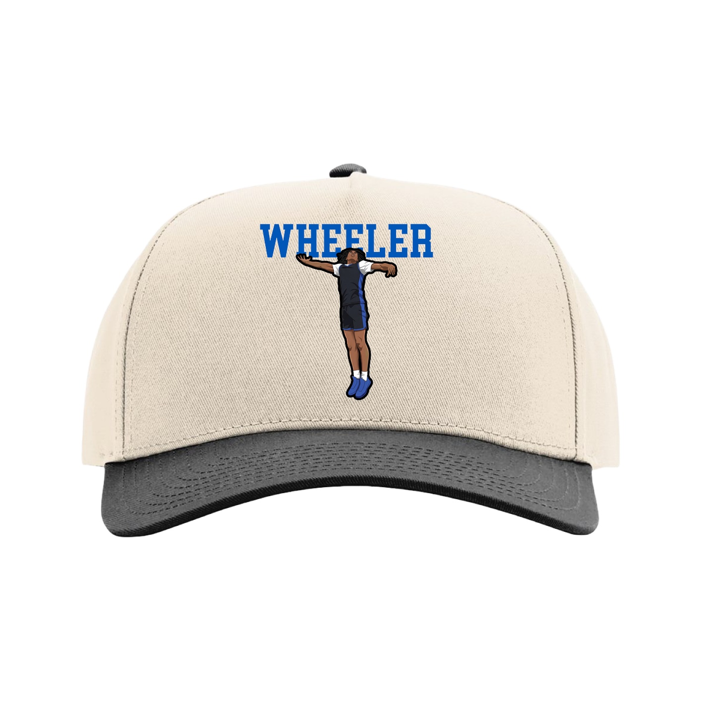Full Fabric Five-Panel Champ Cap — Shirsey in Cream/Black