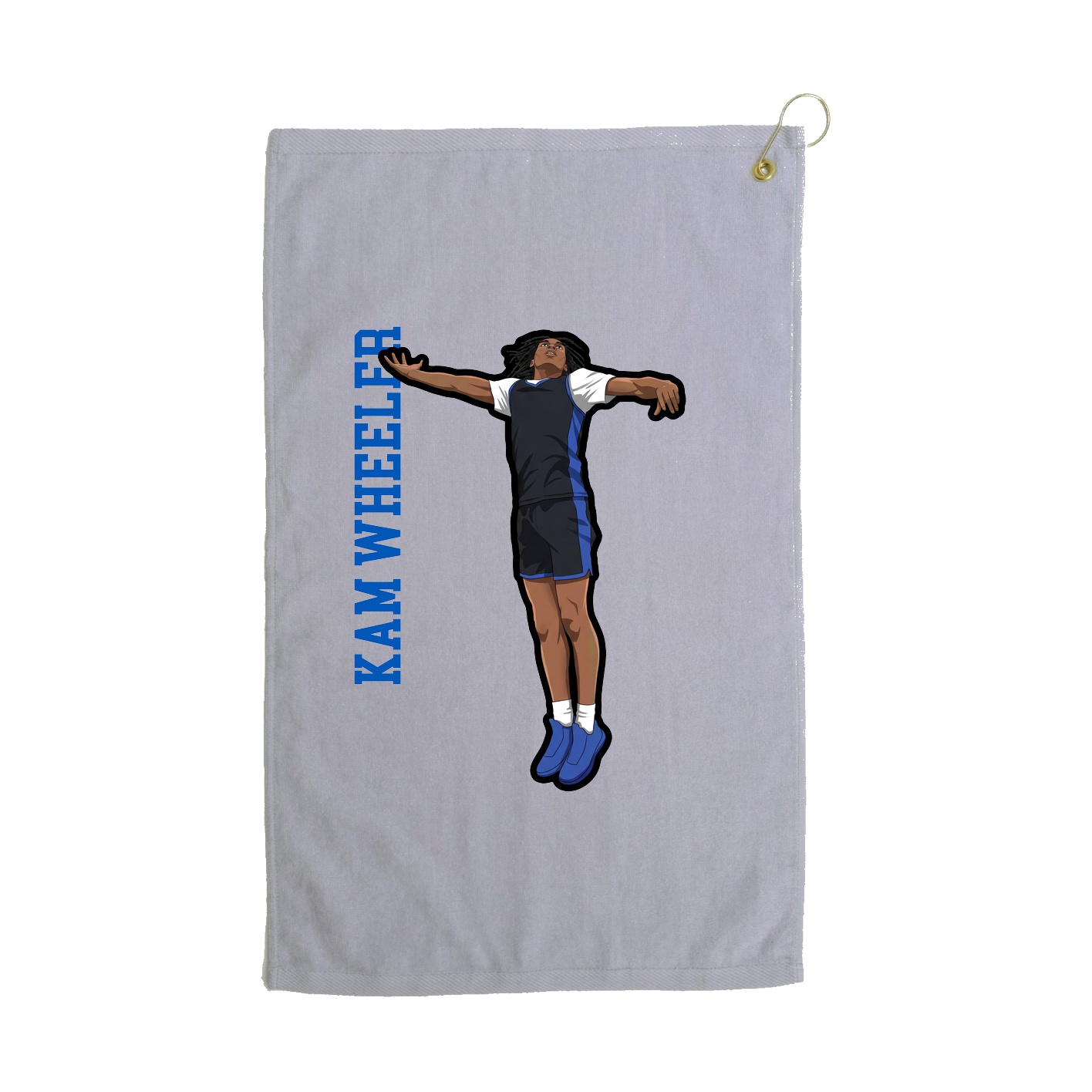 Golf Towel — Name Vertical in Grey