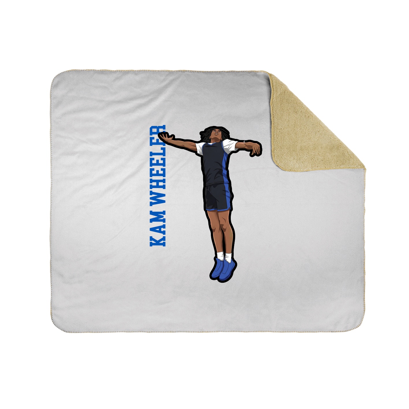 Throw Blanket — Name Vertical in White