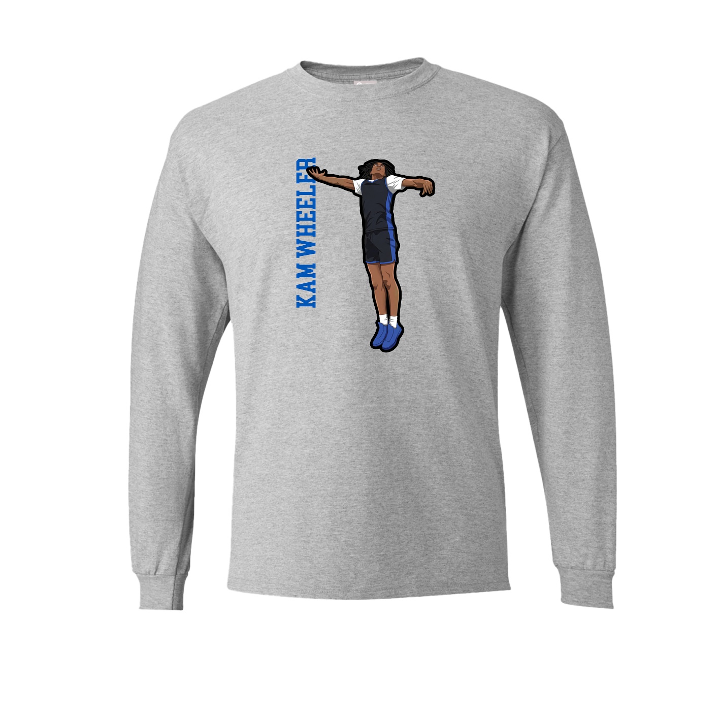 Long Sleeve Tee — Name Vertical in Grey