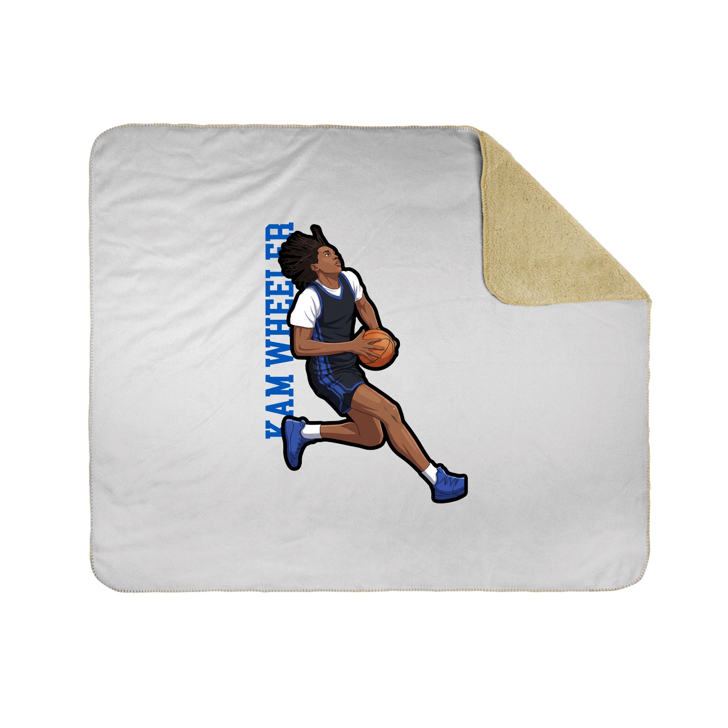 Throw Blanket — Name Vertical in White