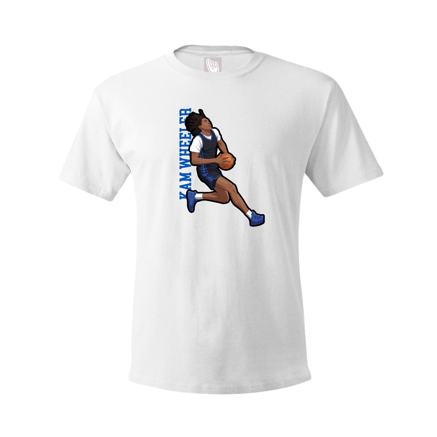 Youth Tee — Name Vertical in White
