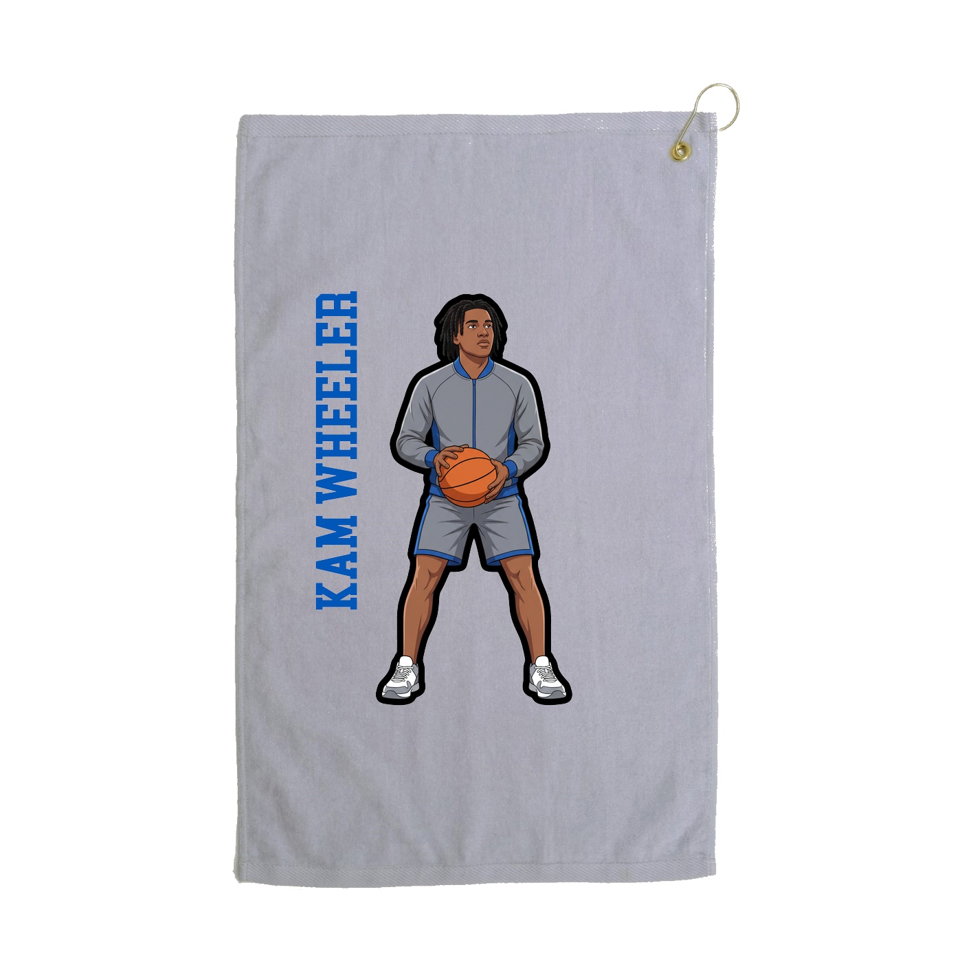 Golf Towel — Name Vertical in Grey
