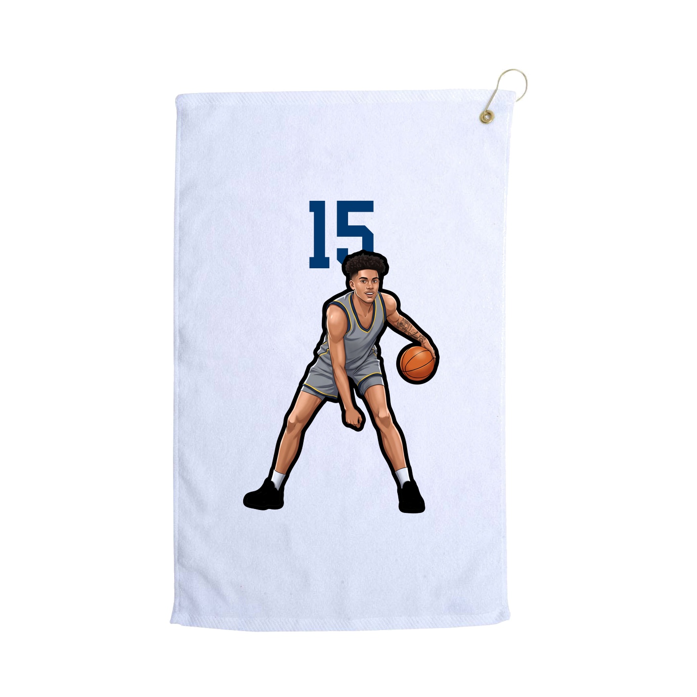 Golf Towel — Number Top in White
