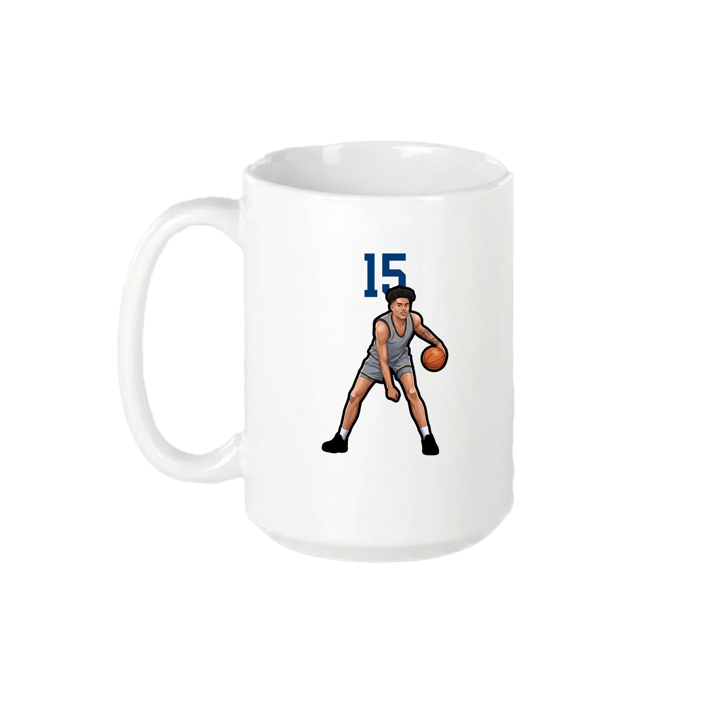 15oz Coffee Mug — Number Top in White