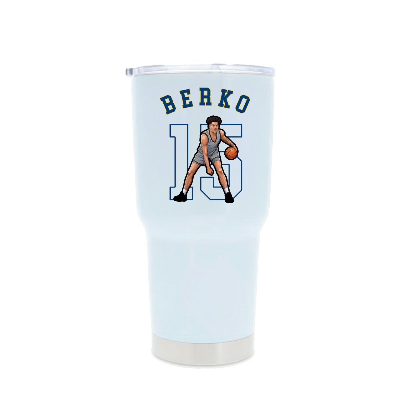 30oz Stainless Steel Tumbler — Shirsey Arch in White