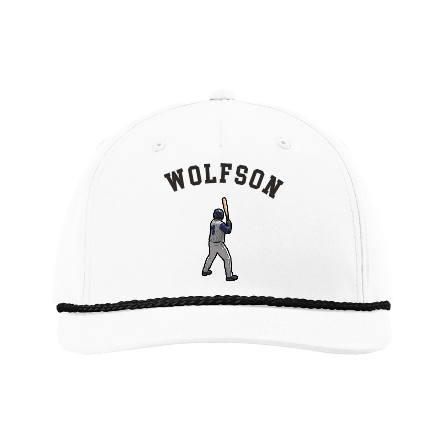 Five-Panel Classic Rope Cap — Shirsey Arch in White
