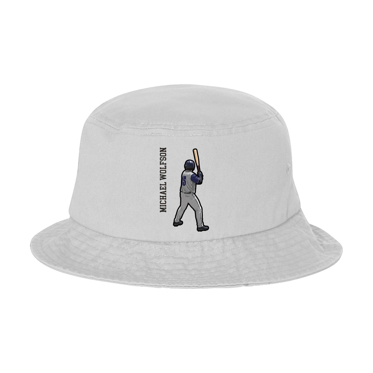Bucket Cap — Name Vertical in White