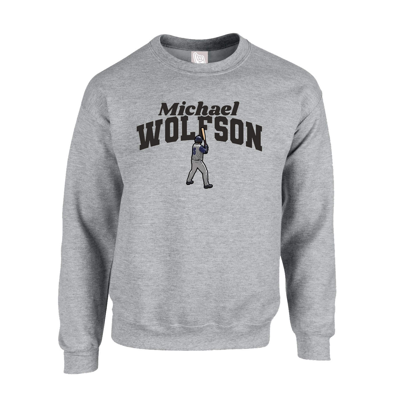 Fleece Crew — Signature Arch in Grey