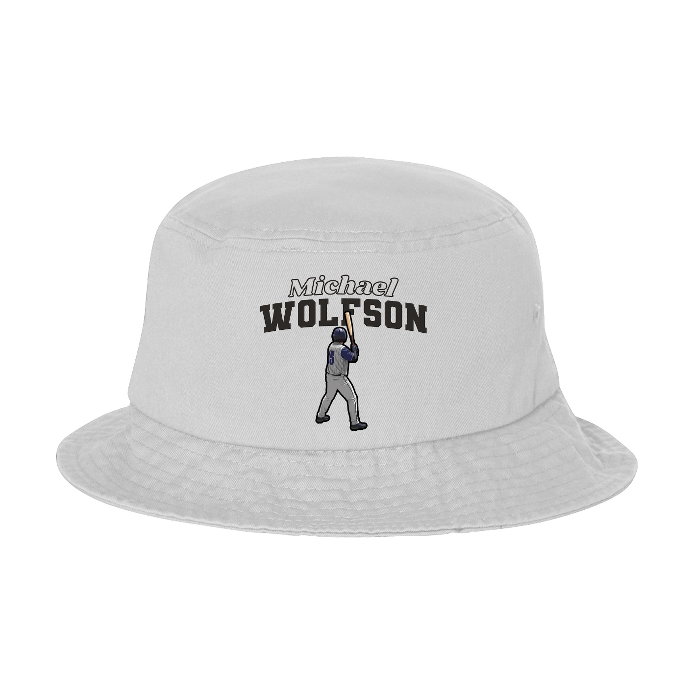 Bucket Cap — Name Arch in White