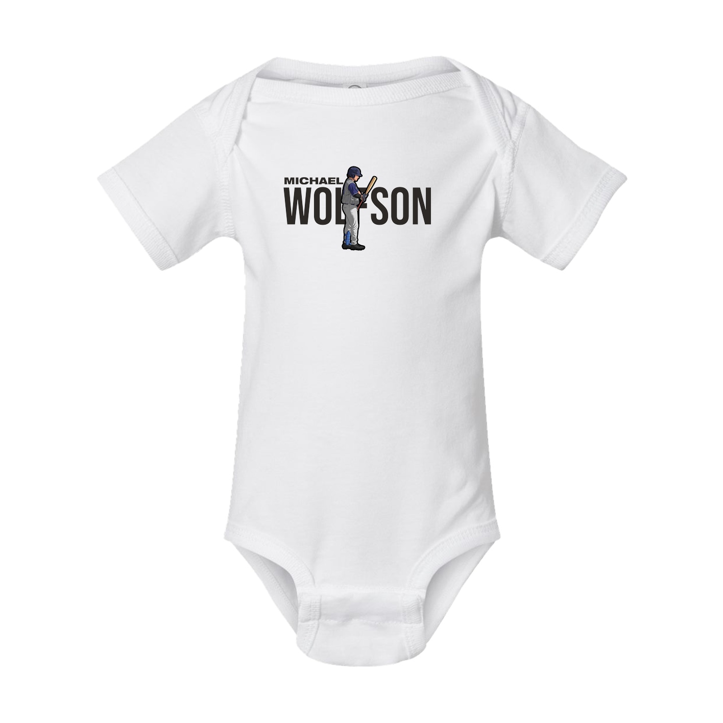 Baby Onesie — Player Name in White
