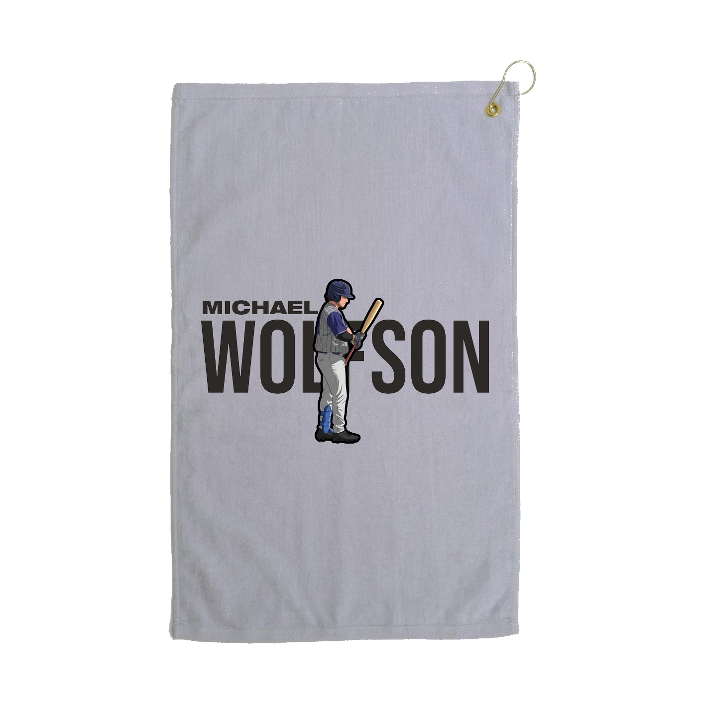 Golf Towel — Player Name in Grey