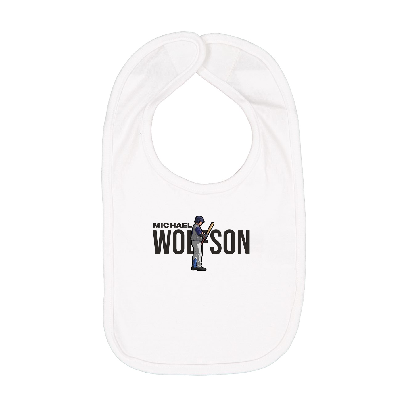 Infant Bib — Player Name in White