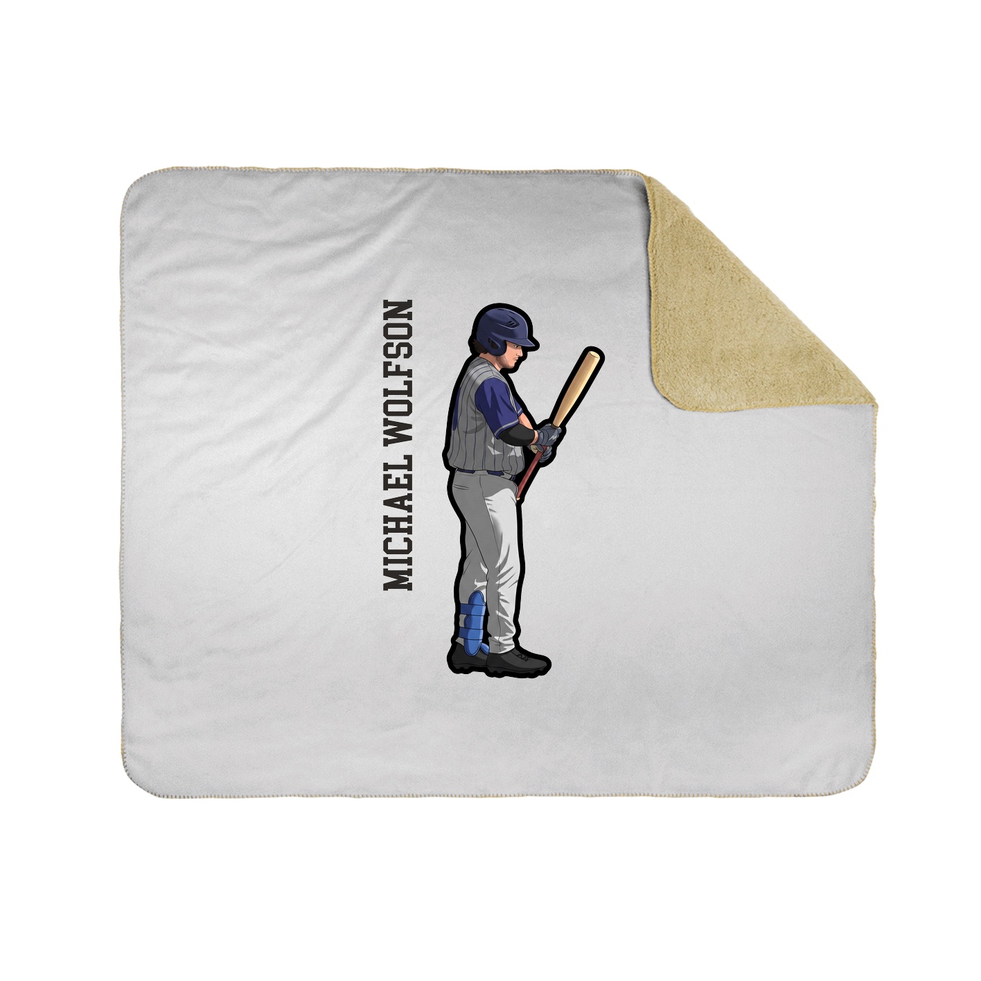 Throw Blanket — Name Vertical in White