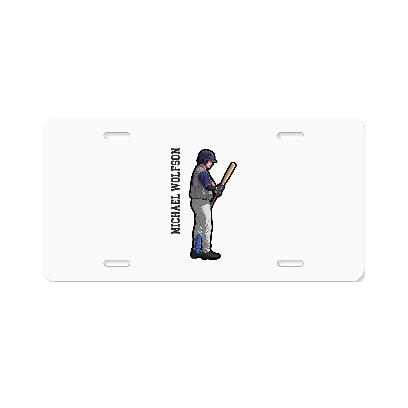 License Plate — Name Vertical in Classic