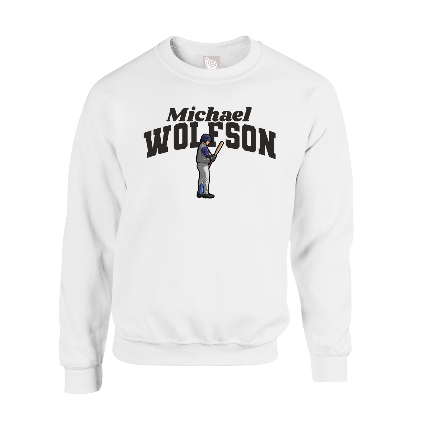 Fleece Crew — Signature Arch in White