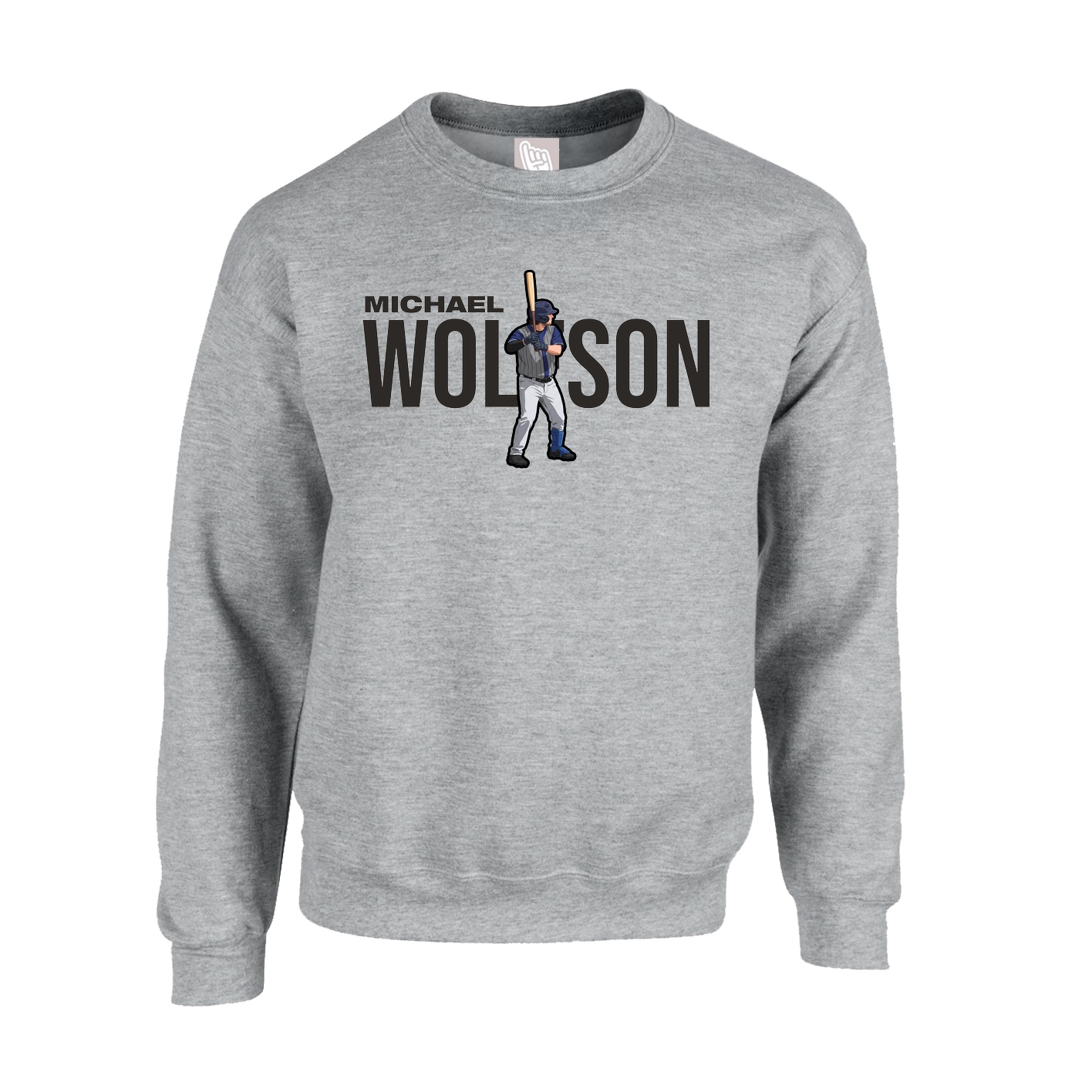 Fleece Crew — Player Name in Grey