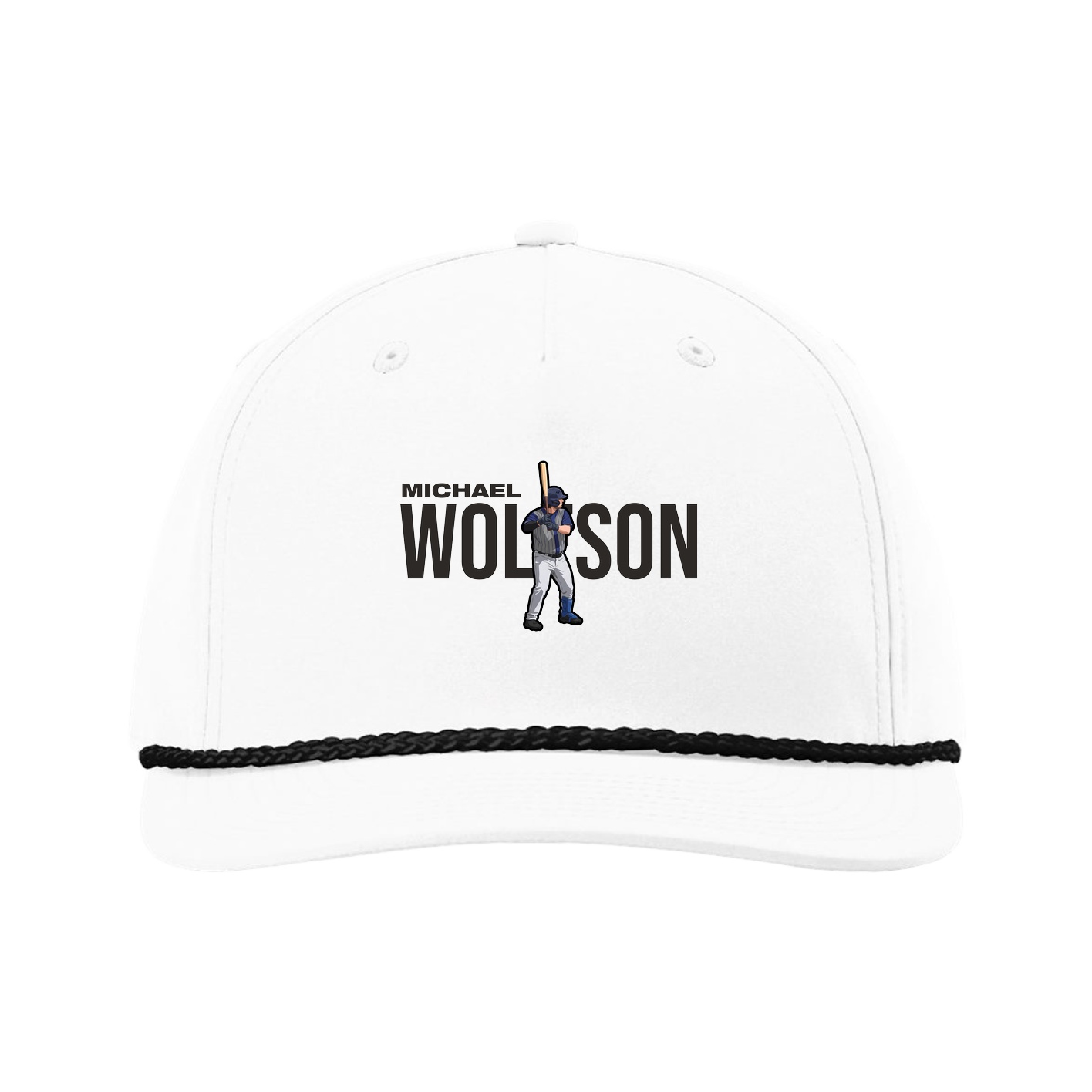 Five-Panel Classic Rope Cap — Player Name in White