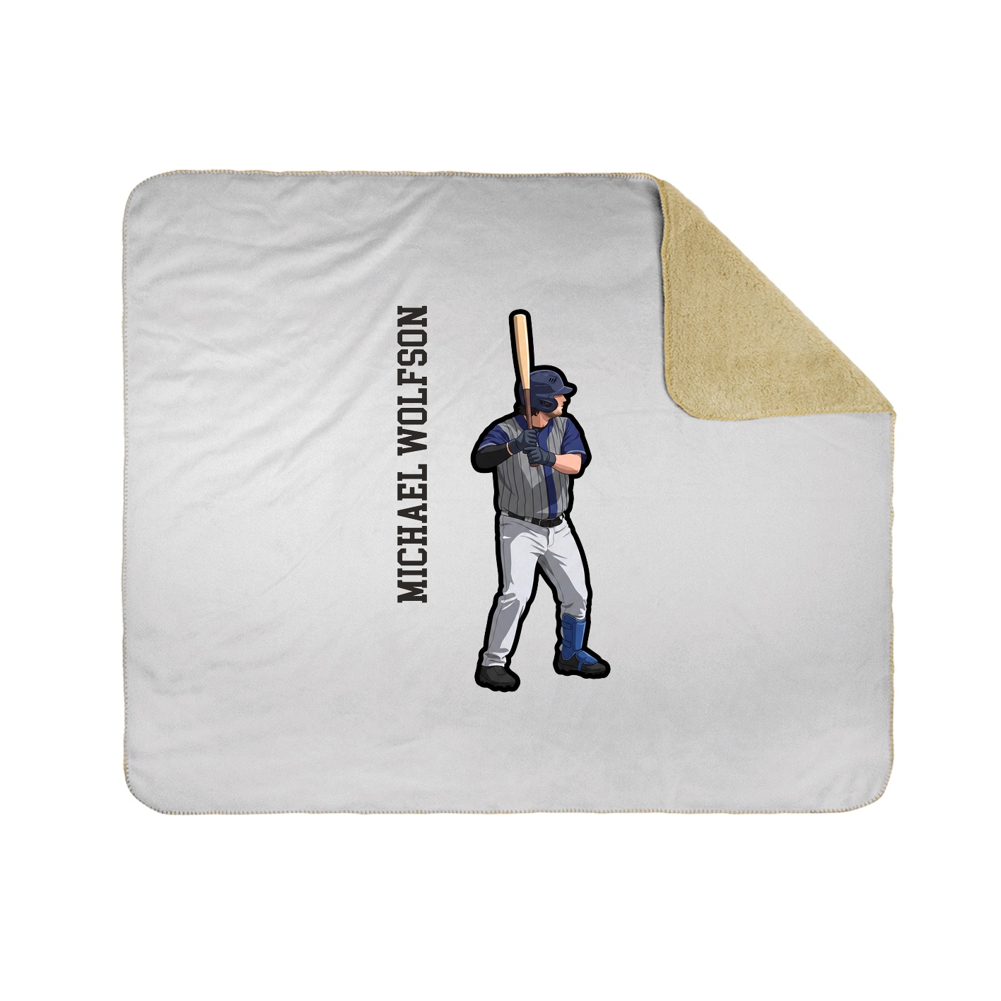 Throw Blanket — Name Vertical in White