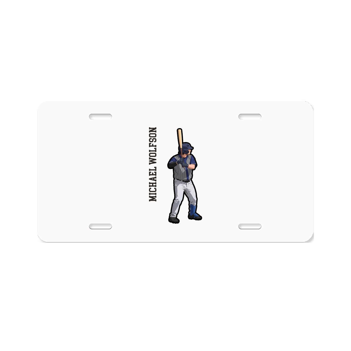 License Plate — Name Vertical in Classic