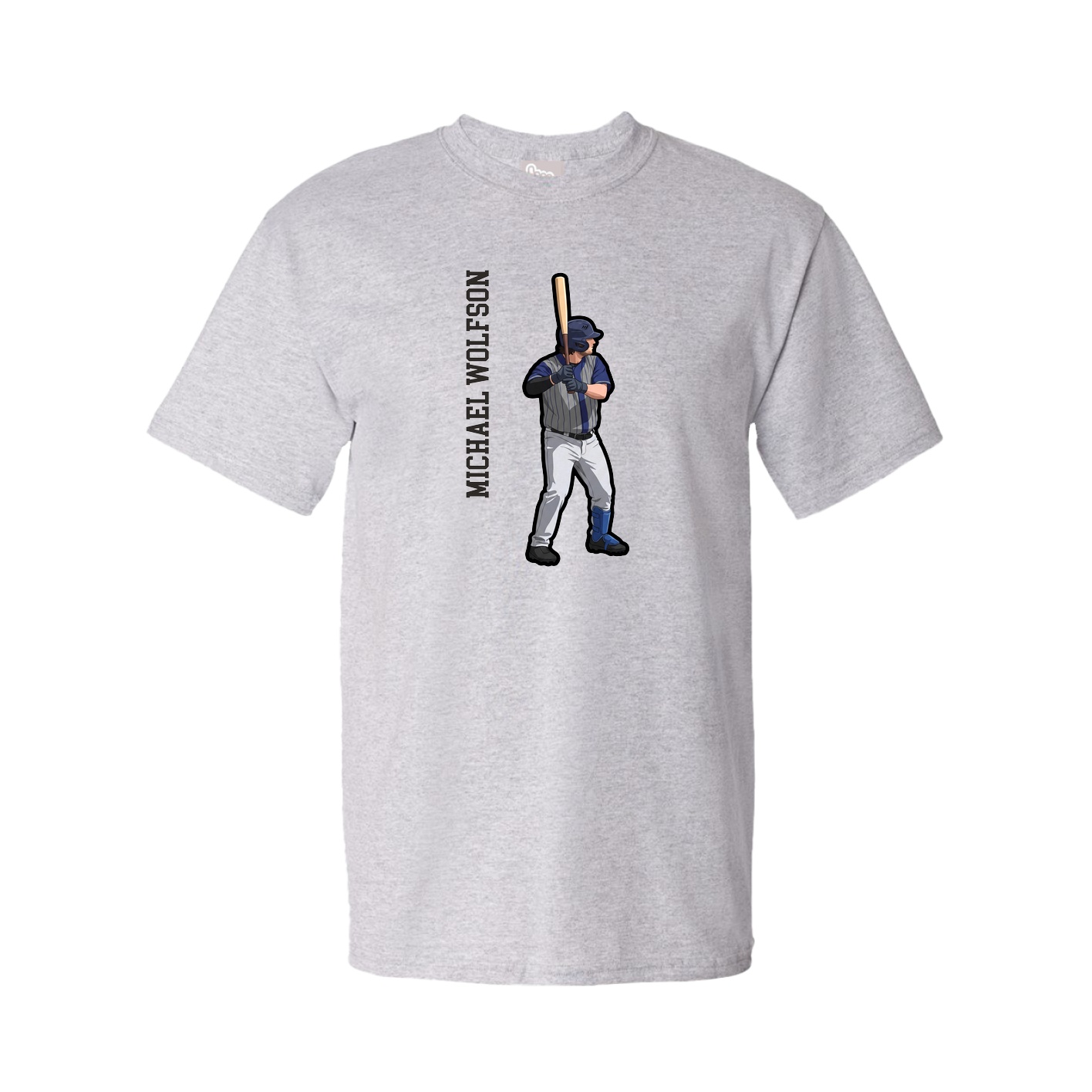 Youth Tee — Name Vertical in Grey
