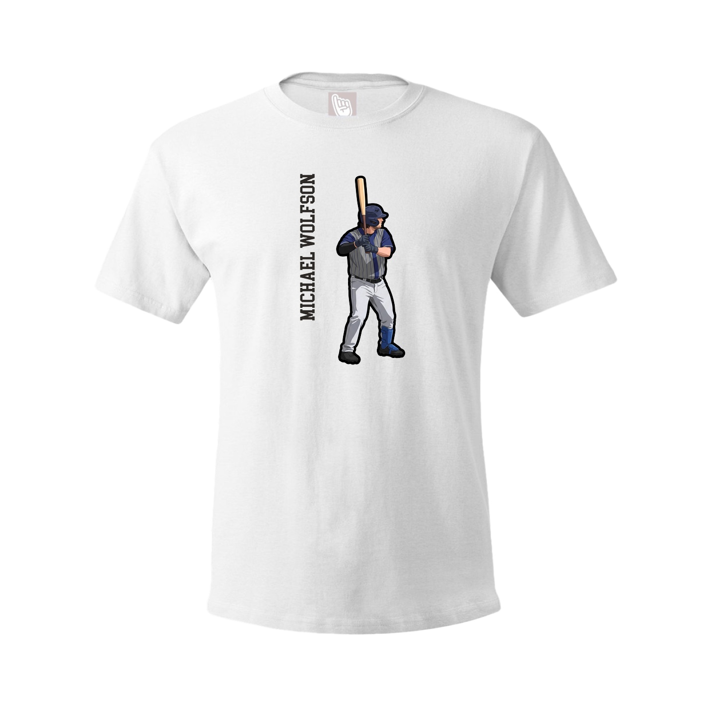 Youth Tee — Name Vertical in White