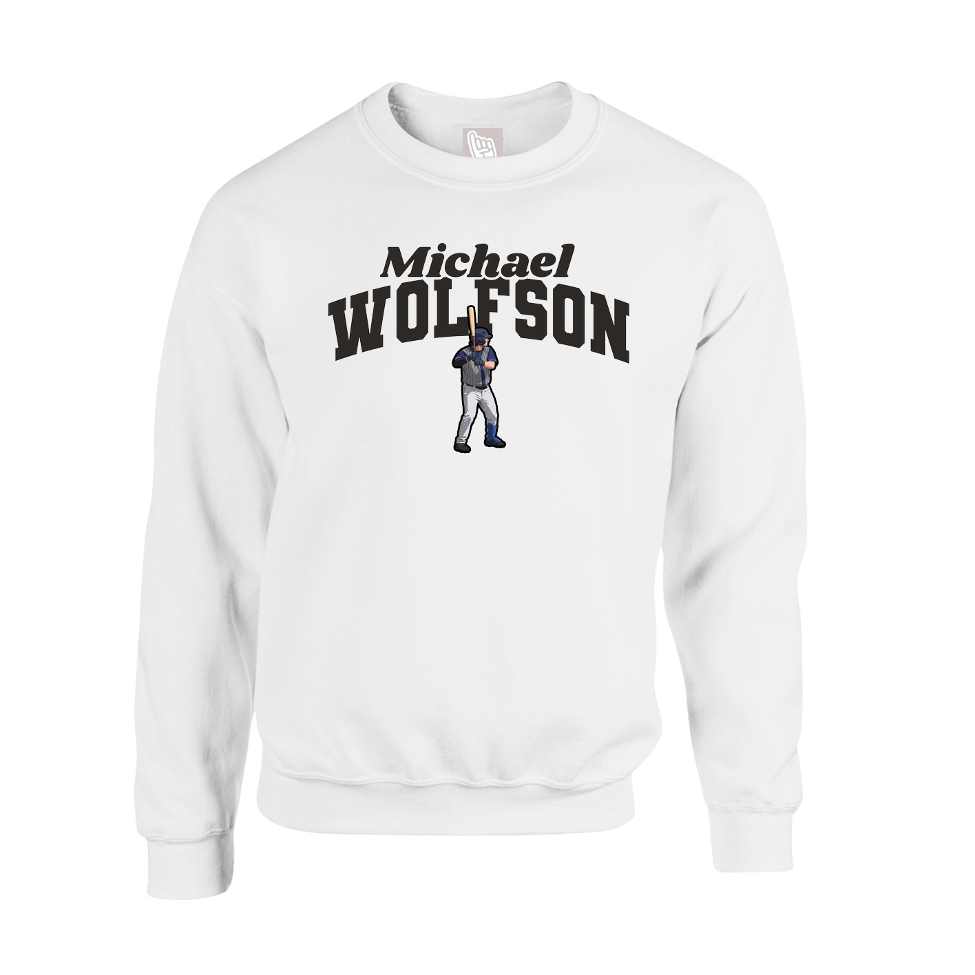 Fleece Crew — Signature Arch in White