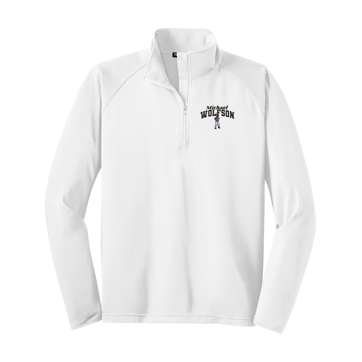 Q-Zip Pullover — Signature Arch in White