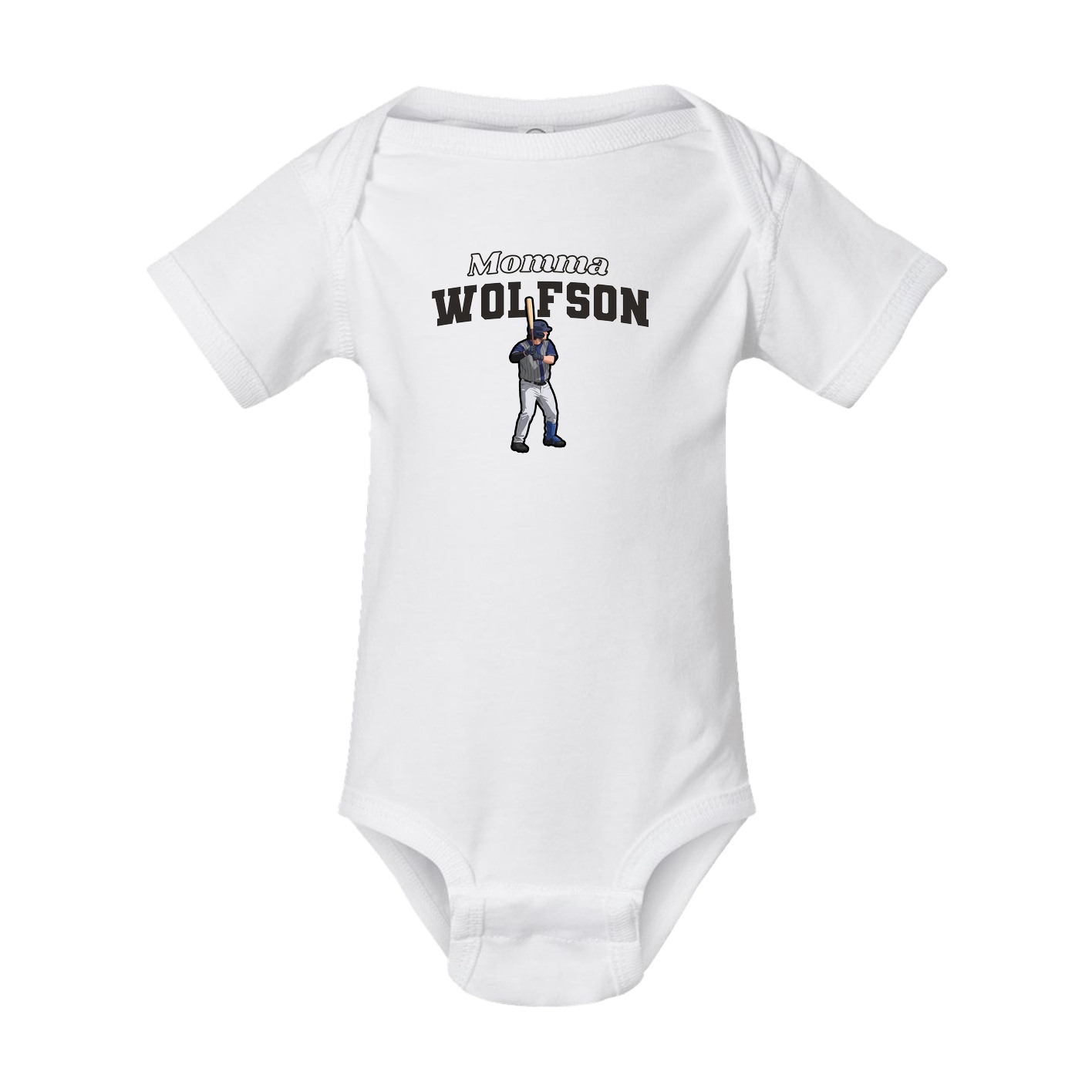 Baby Onesie — Mothers Day Block in White