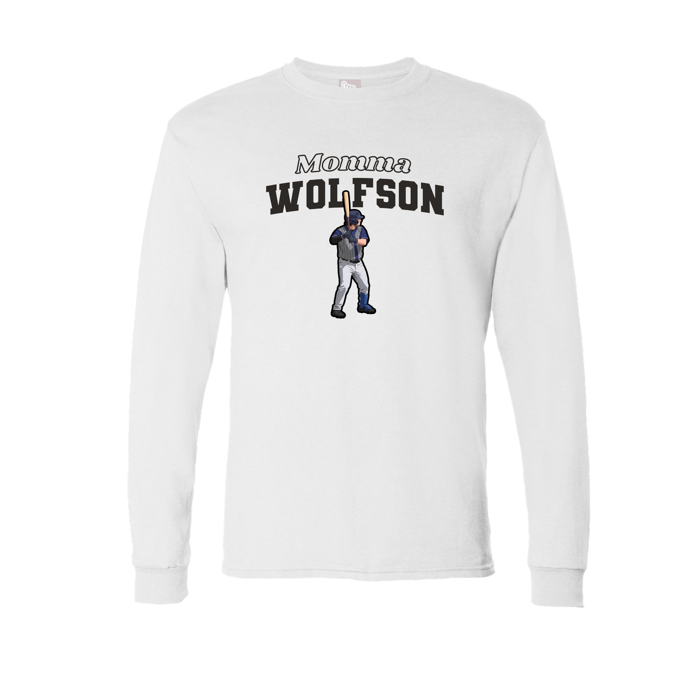 Long Sleeve Tee — Mothers Day Block in White