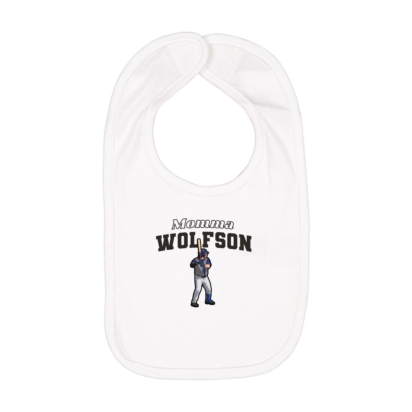 Infant Bib — Mothers Day Block in White