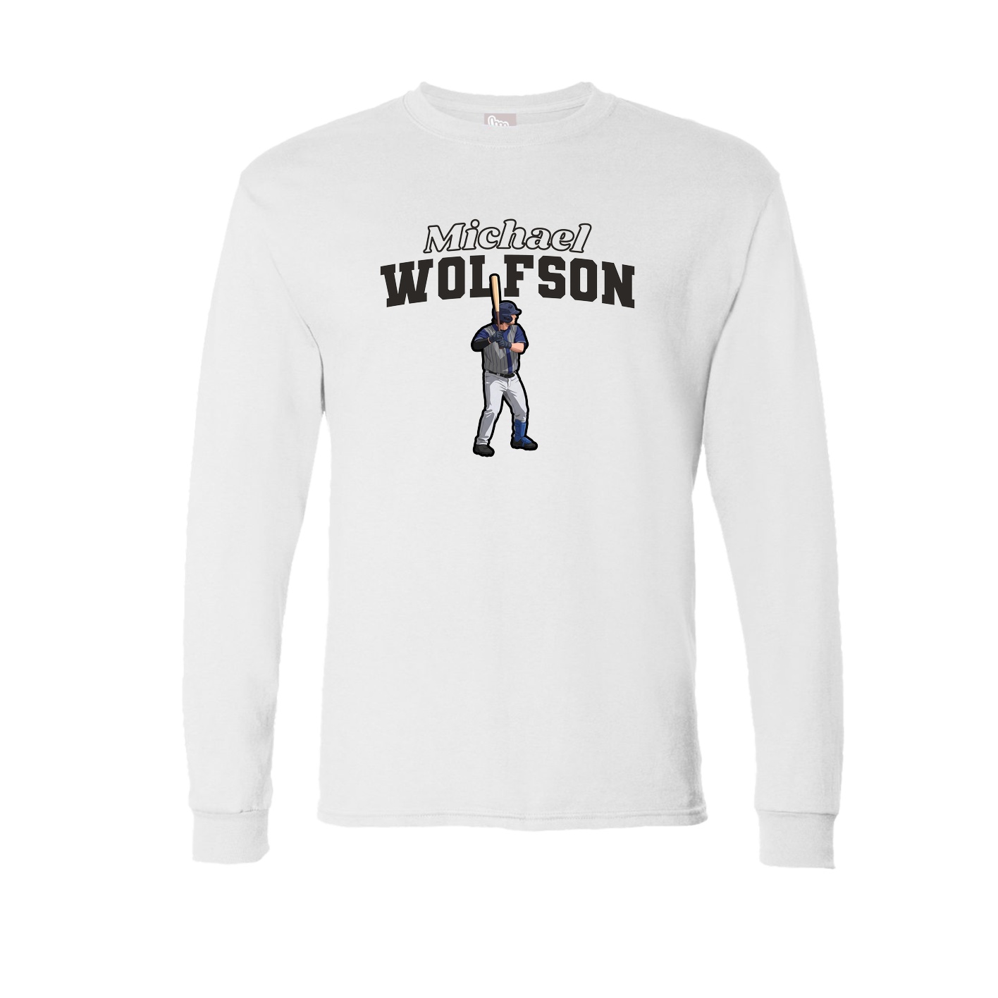 Long Sleeve Tee — Name Arch in White