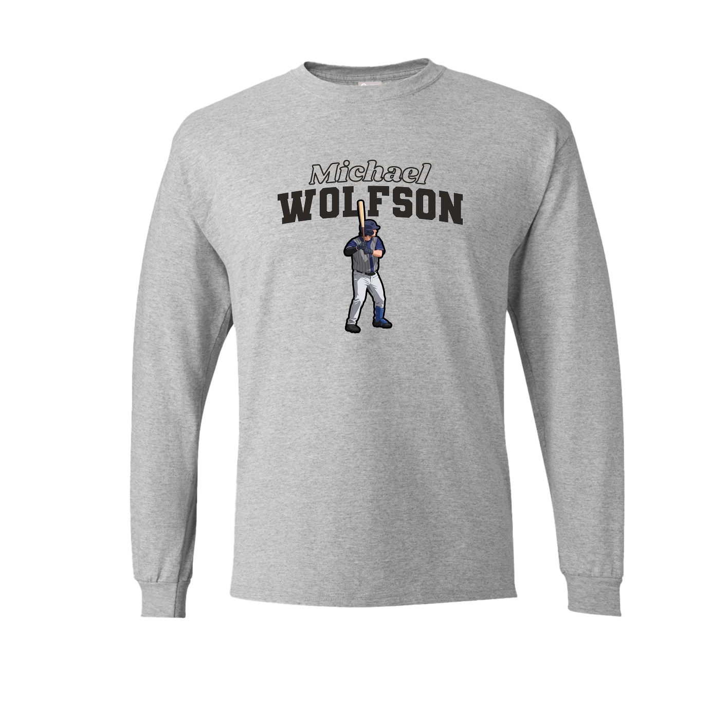 Long Sleeve Tee — Name Arch in Grey