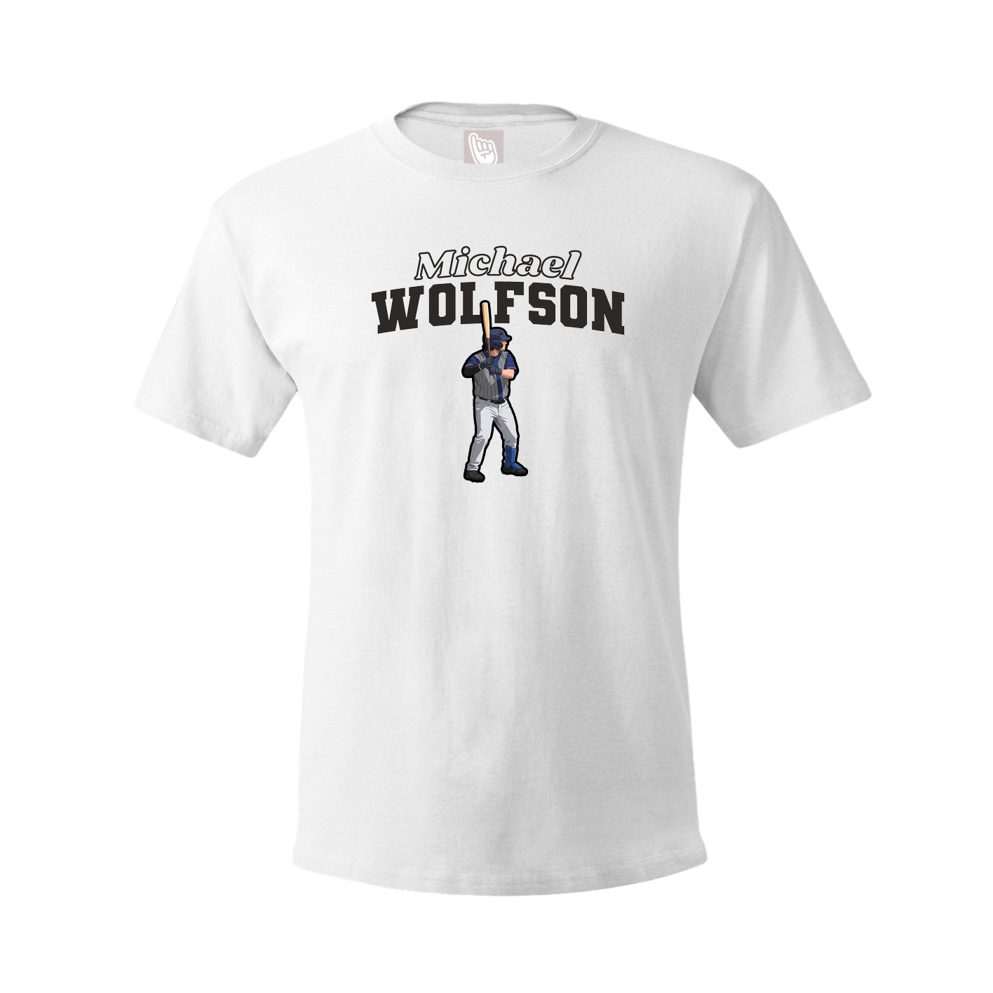 Youth Tee — Name Arch in White
