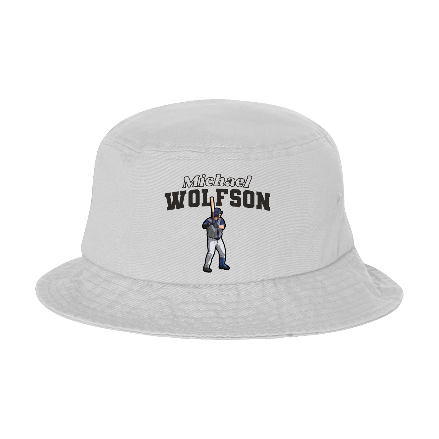 Bucket Cap — Name Arch in White