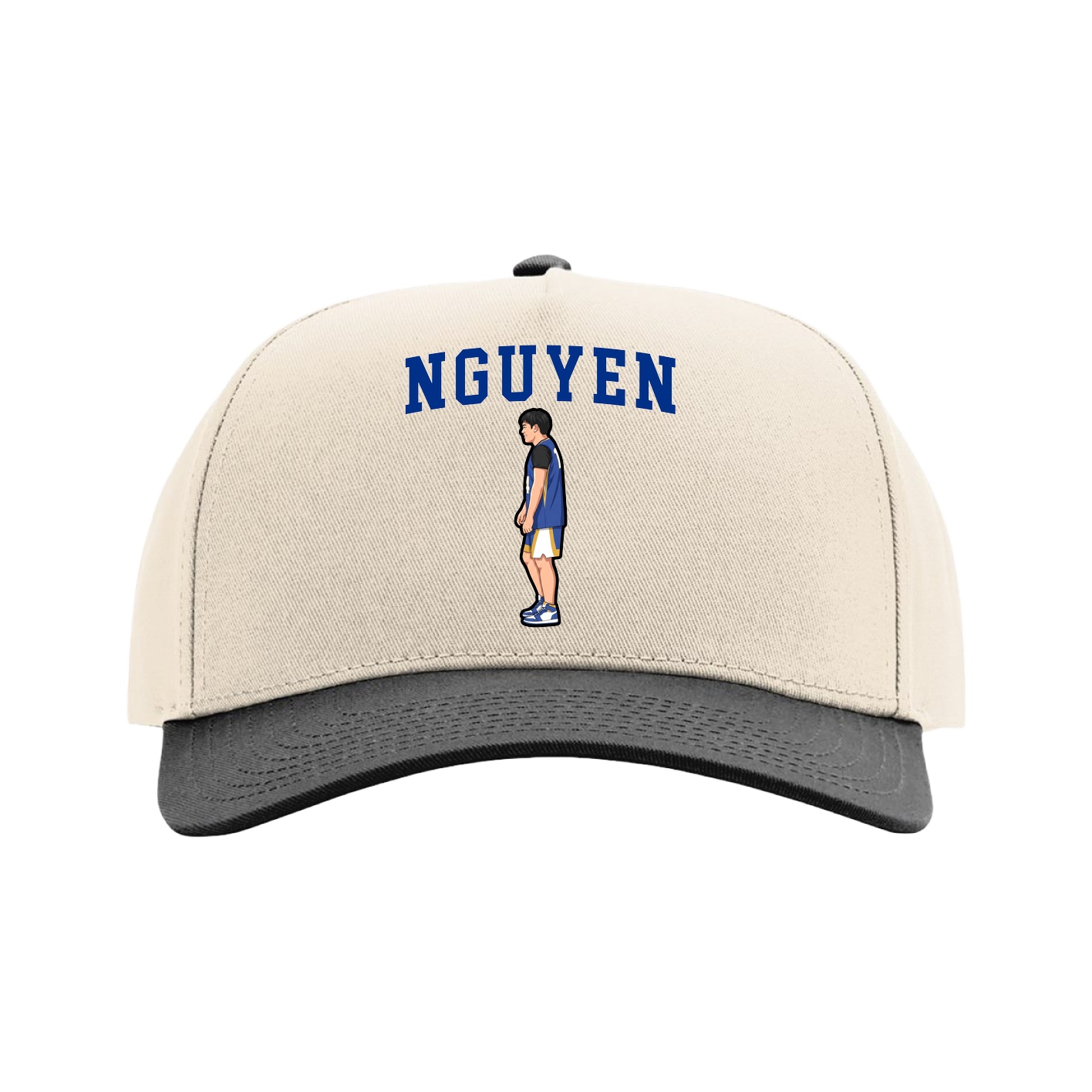 Full Fabric Five-Panel Champ Cap — Shirsey in Cream/Black