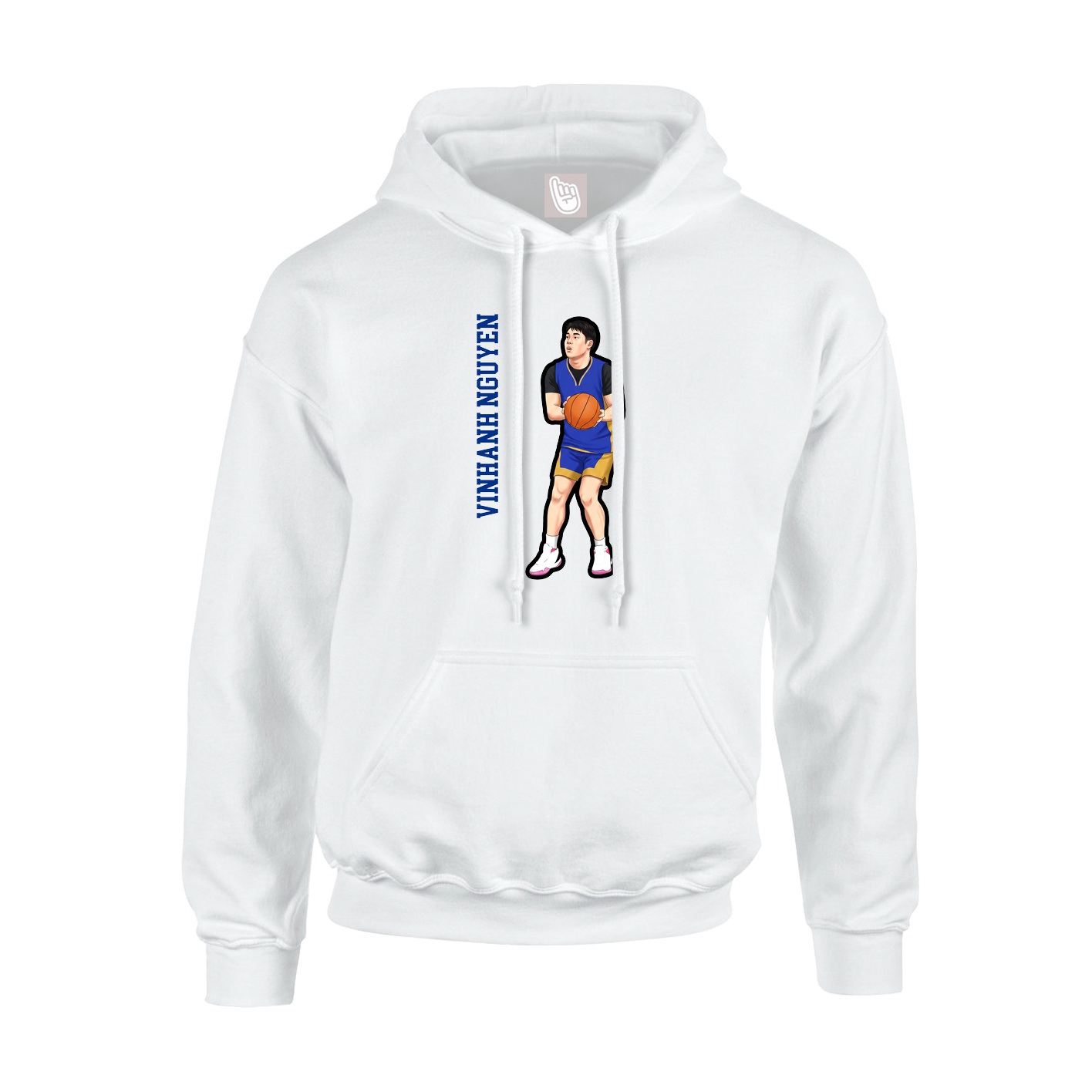 Hoodie — Name Vertical in White