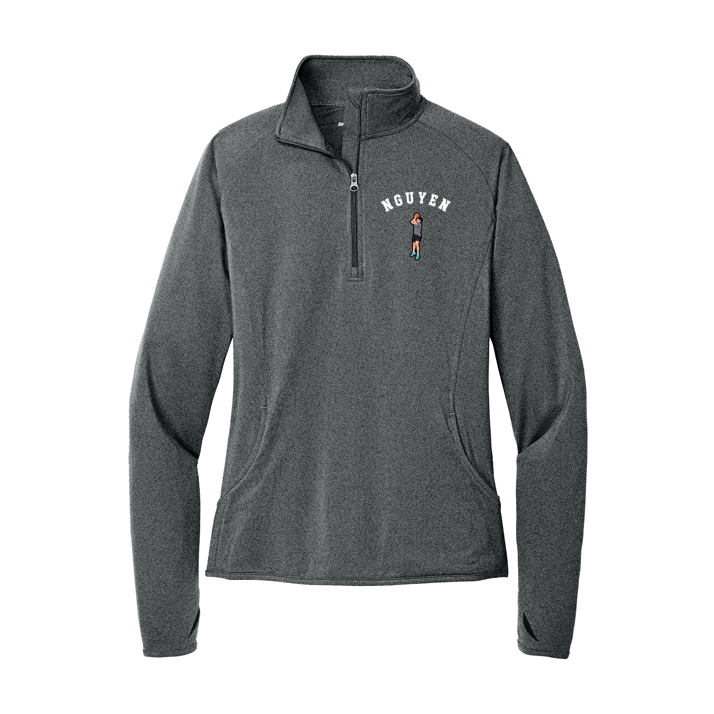 Women's Q-Zip Pullover — Shirsey Arch in Grey