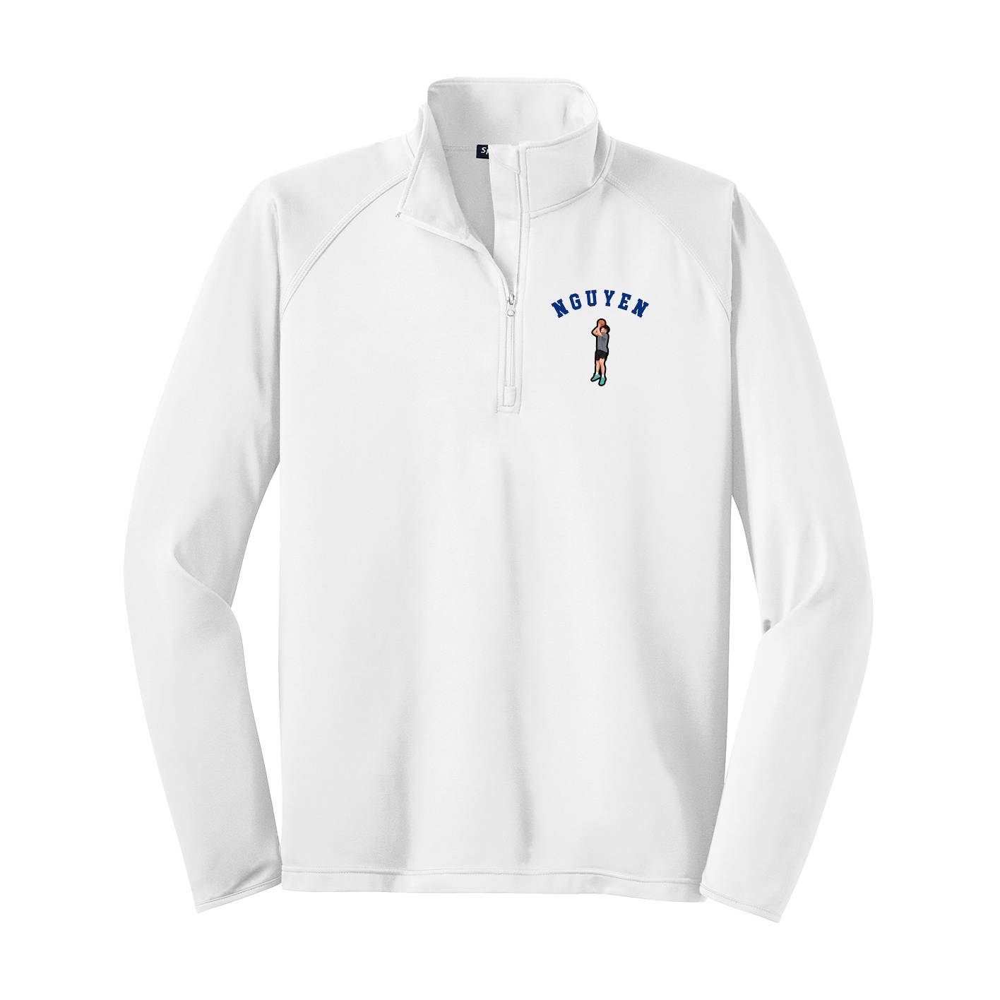 Q-Zip Pullover — Shirsey Arch in White