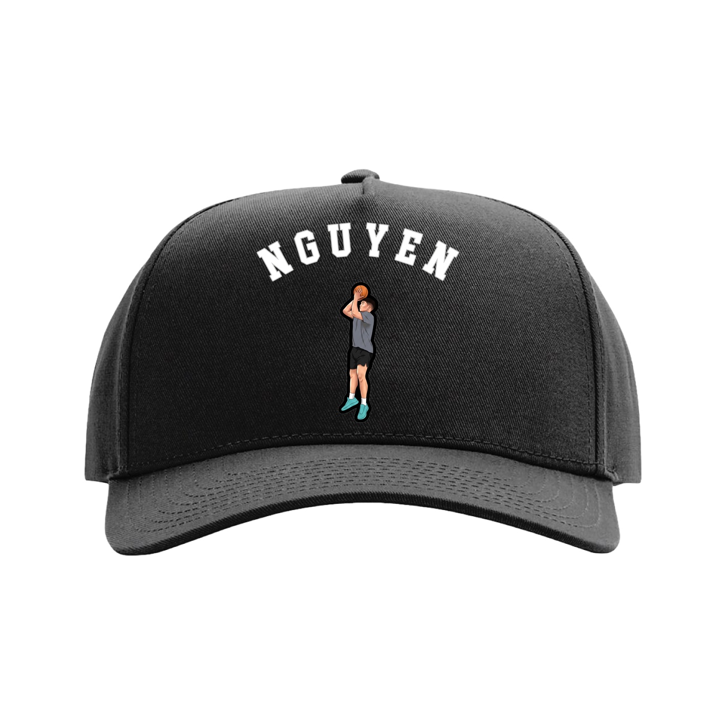 Full Fabric Five-Panel Champ Cap — Shirsey Arch in Black
