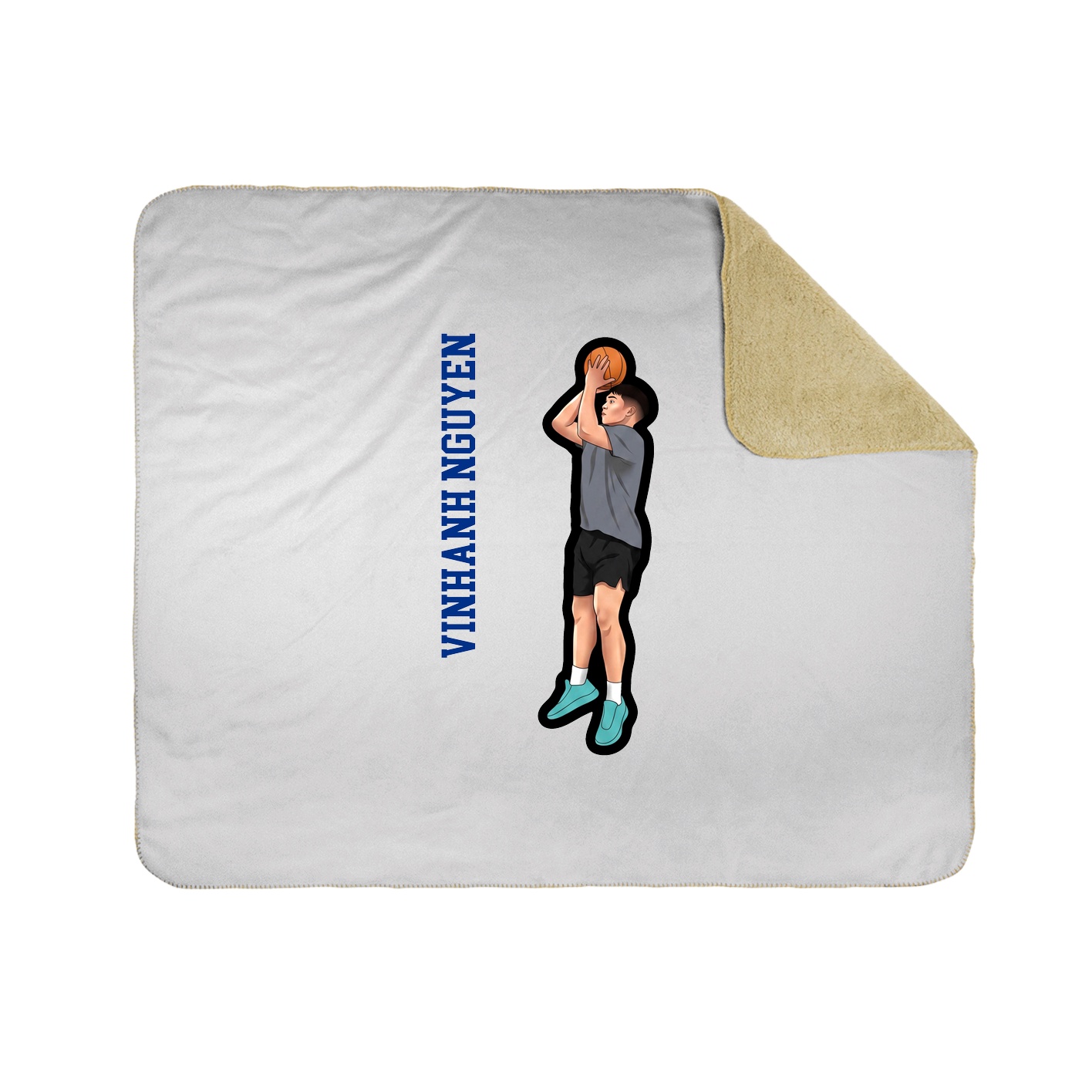 Throw Blanket — Name Vertical in White