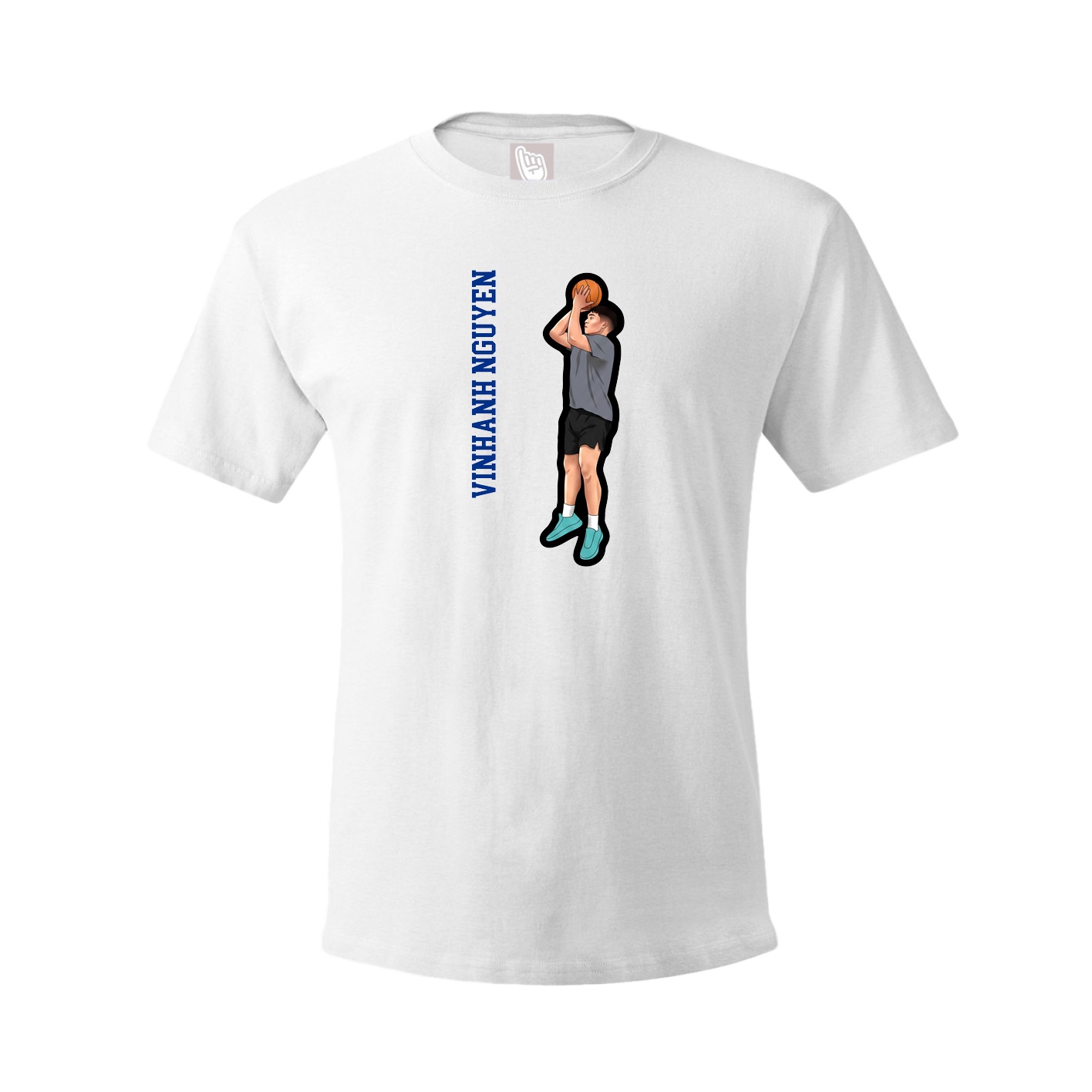 Youth Tee — Name Vertical in White