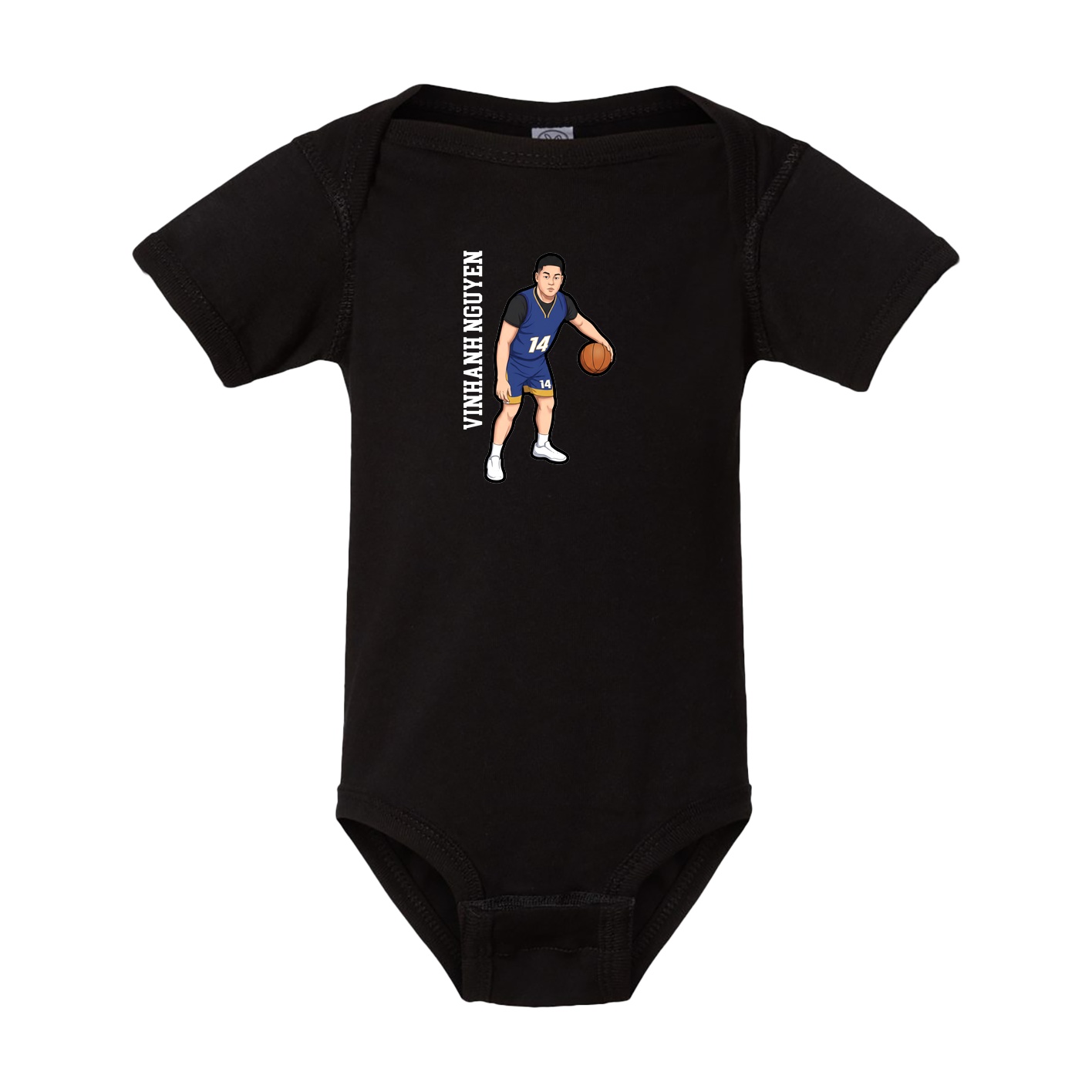 Baby Onesie — Name Vertical in Black