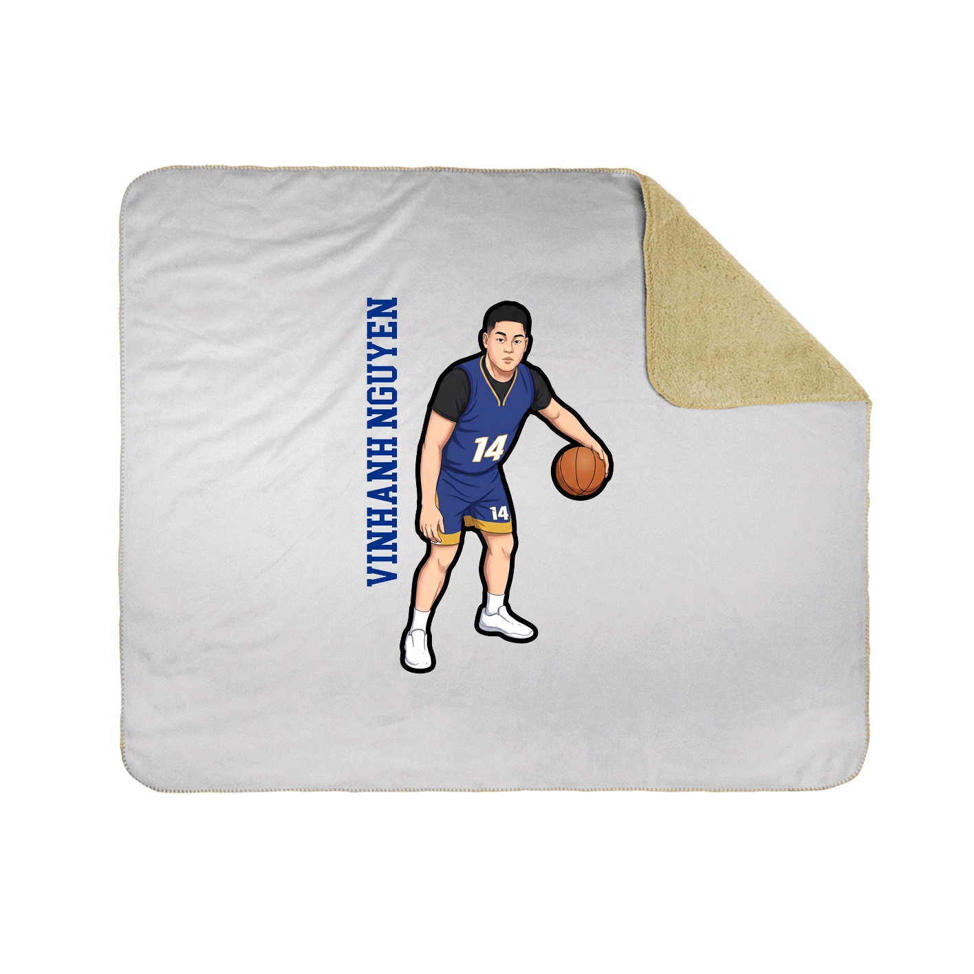 Throw Blanket — Name Vertical in White