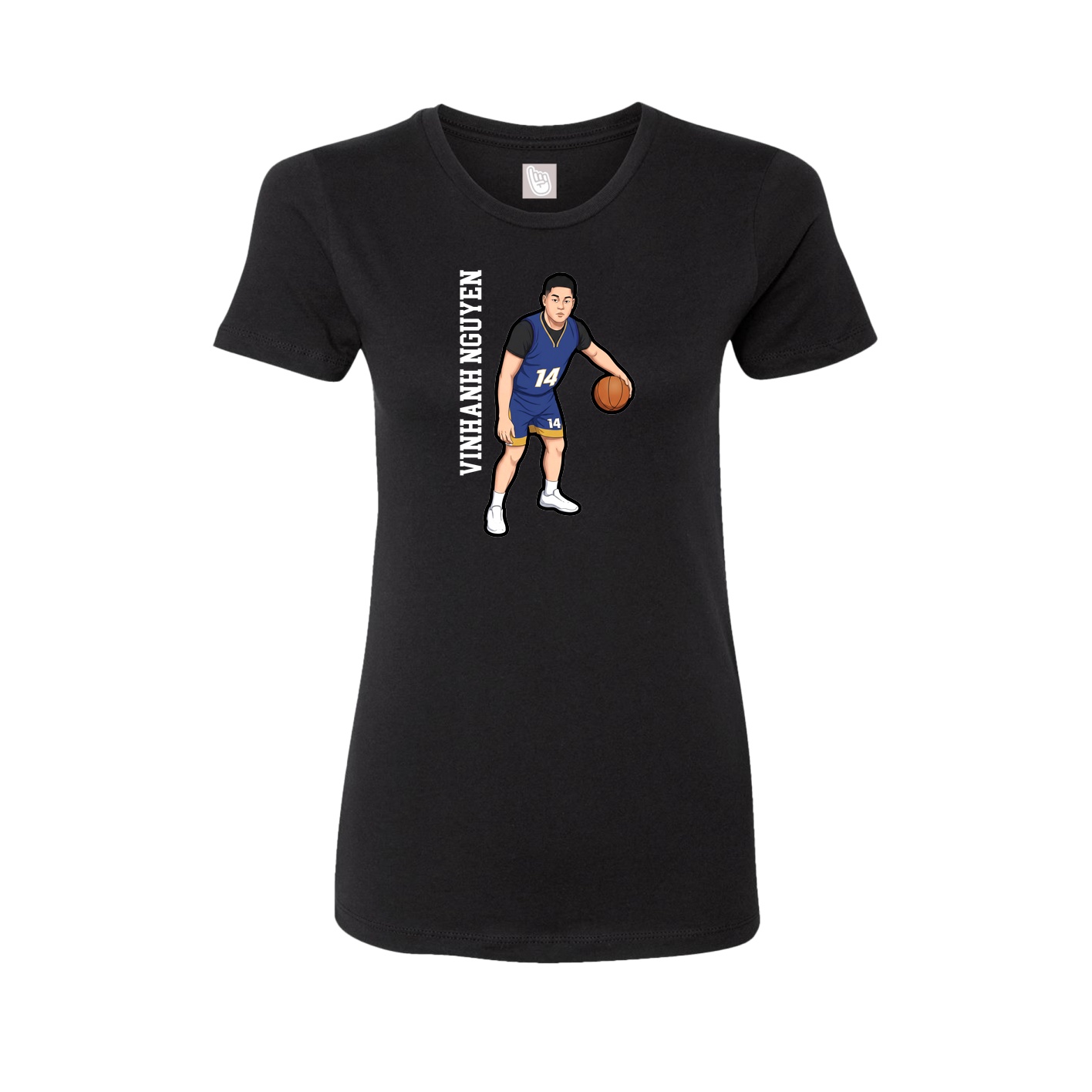 Womens Tee — Name Vertical in Black