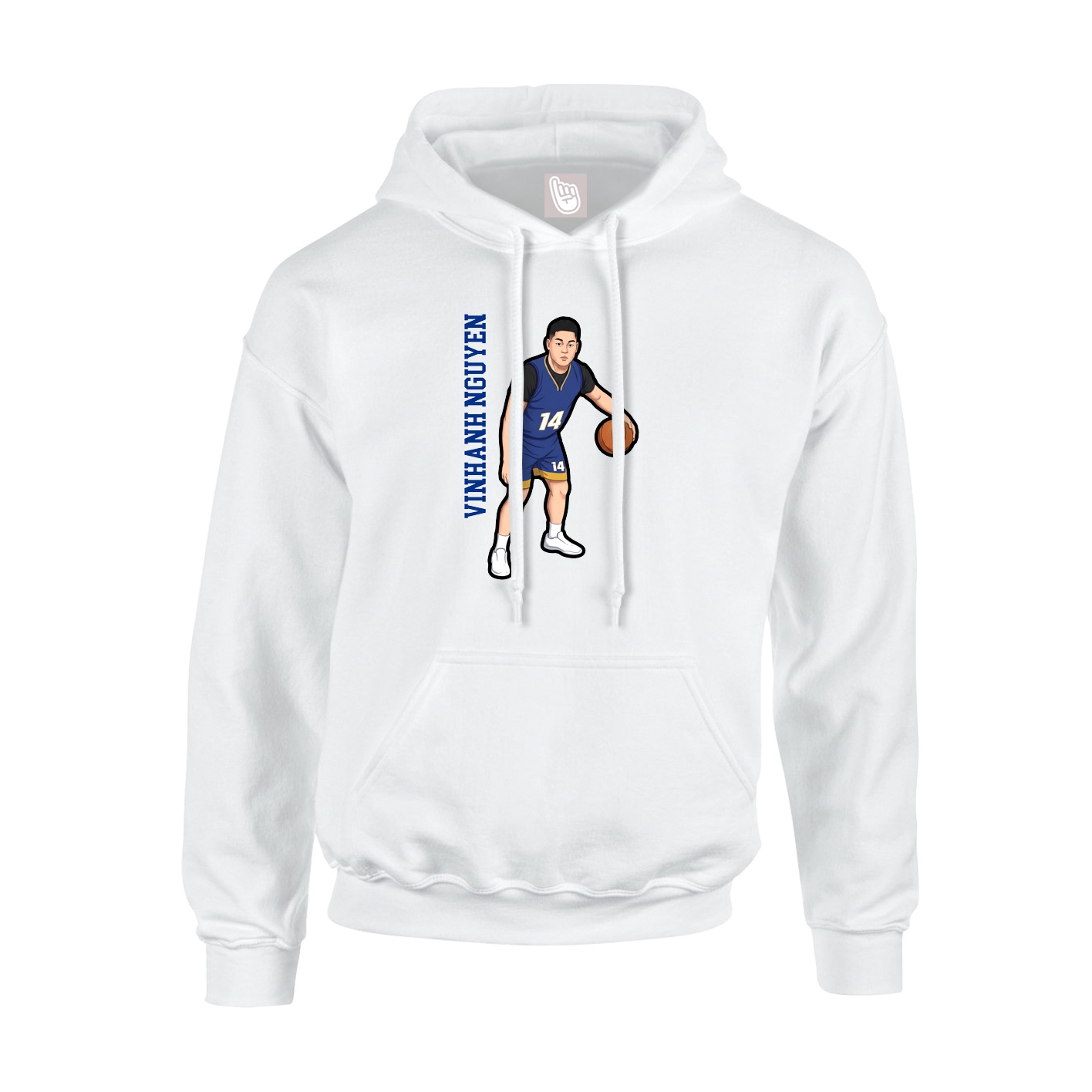 Hoodie — Name Vertical in White