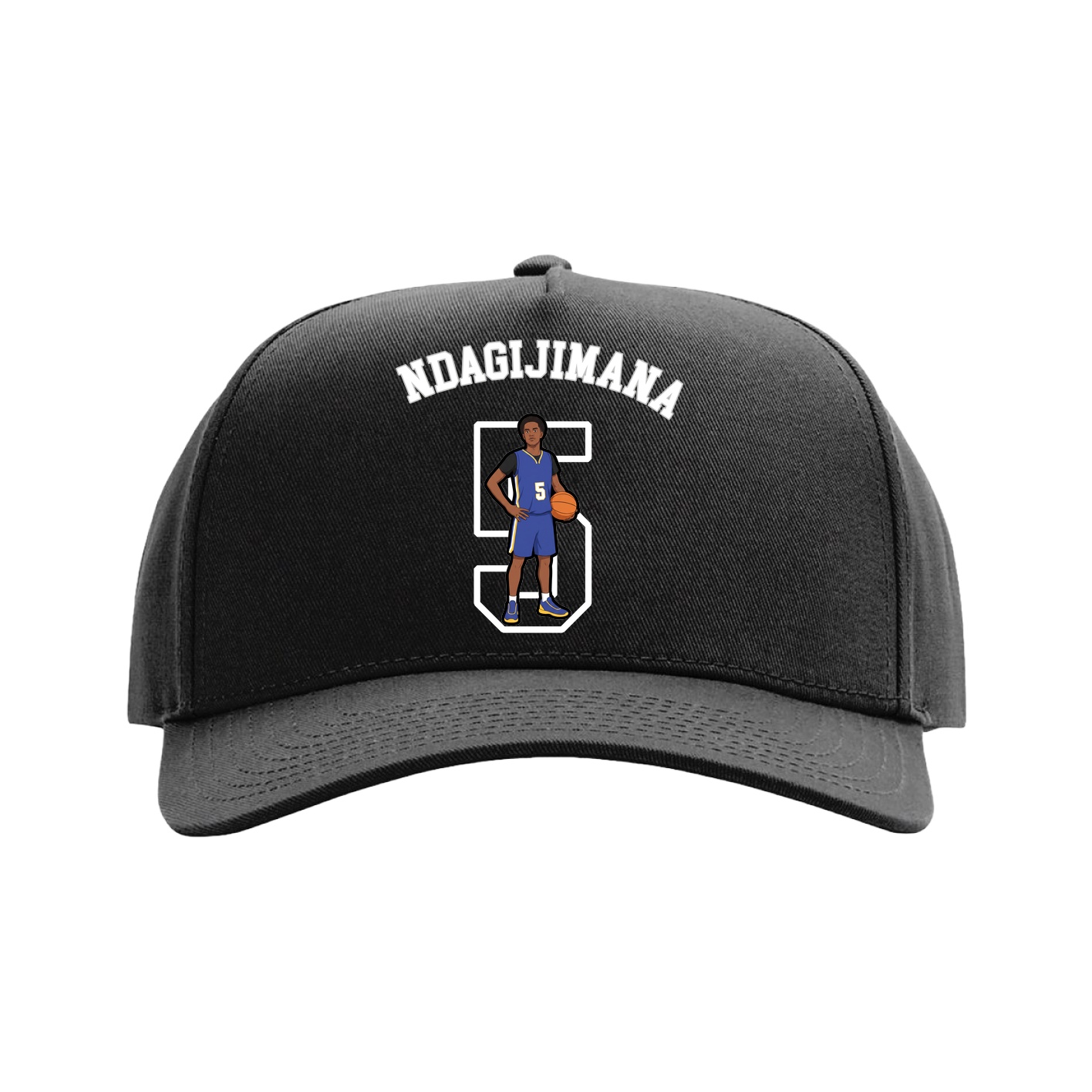 Full Fabric Five-Panel Champ Cap — Shirsey Arch in Black