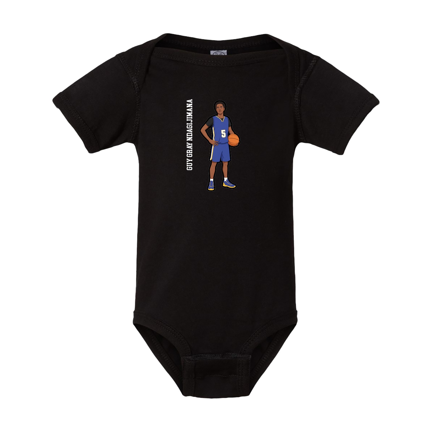 Baby Onesie — Name Vertical in Black