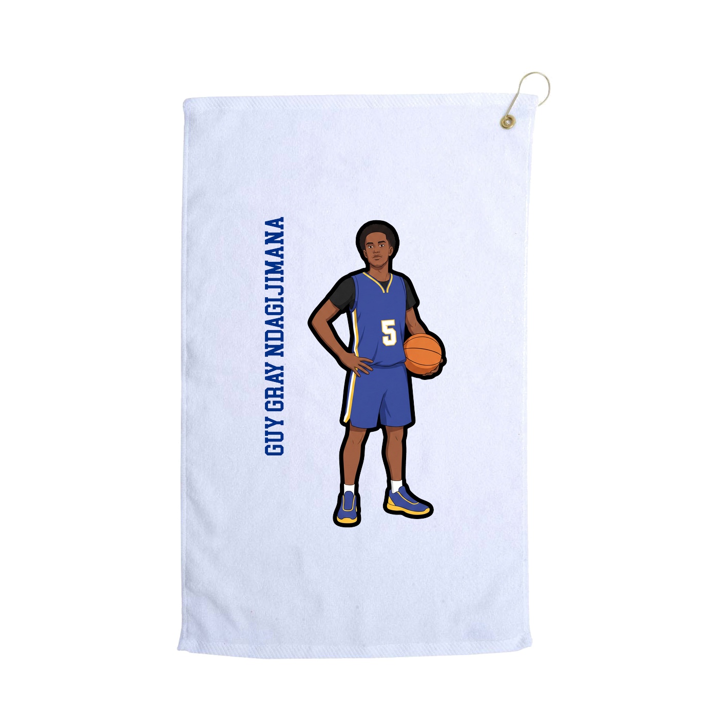 Golf Towel — Name Vertical in White